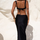 Rose skirt long black